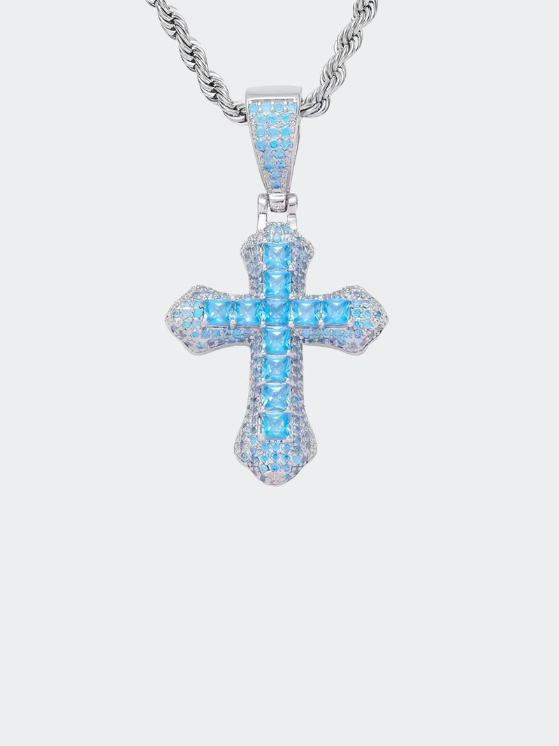 ICE Silber Luxus-Kreuz-Anhänger