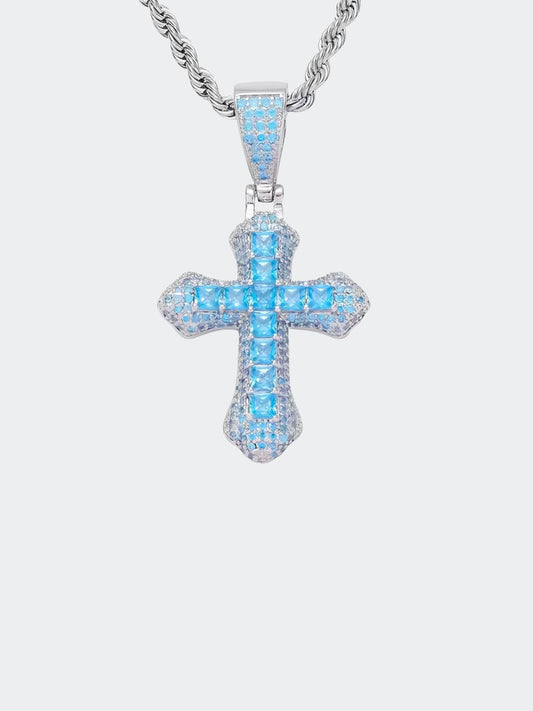 ICE Silber Luxus-Kreuz-Anhänger
